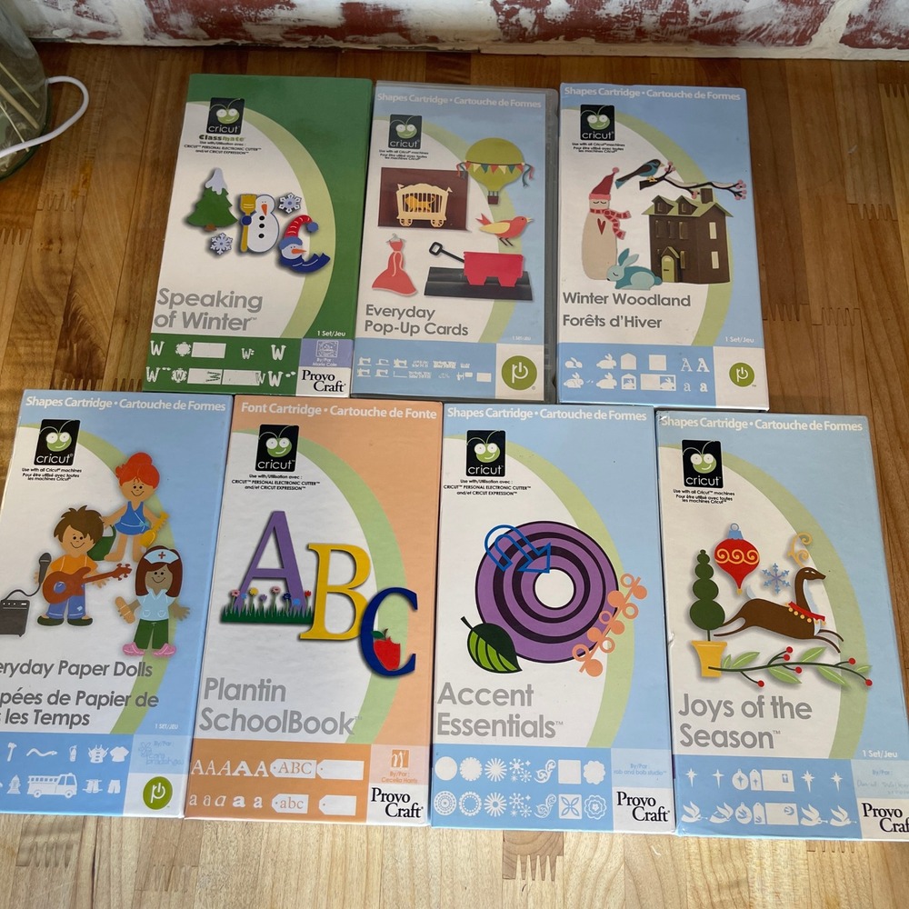 Cricut Cartridge Lot of 7 Everyday Paper Dolls Winter Woodland Accent Essentials